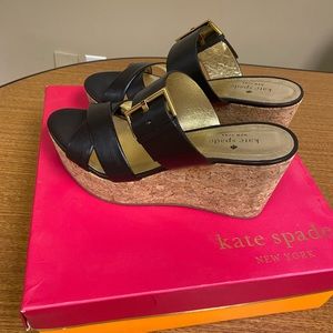 Kate Spade, size 8, black, wedge heel